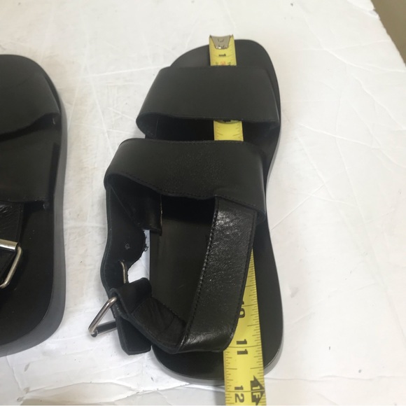 Burberry NEW Leather Strap Buckle Minimalist  Sandals Flats Shoes Unisex Black - Picture 15 of 16